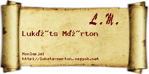 Lukáts Márton névjegykártya