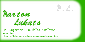 marton lukats business card